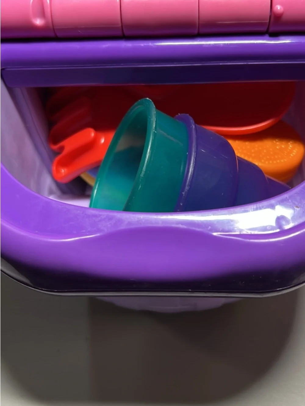 Kids Interactive Shape Learning Basket - Purple & Pink